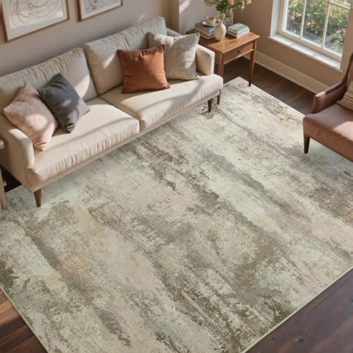4x6 Ft Abstract Washable Area Rugs for Living Room Beige - Image 2