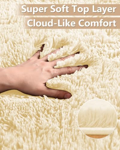 Smiry Area Rugs for Living Room Bedroom 5x7 ft, Fluffy Washable Carpet - Image 2