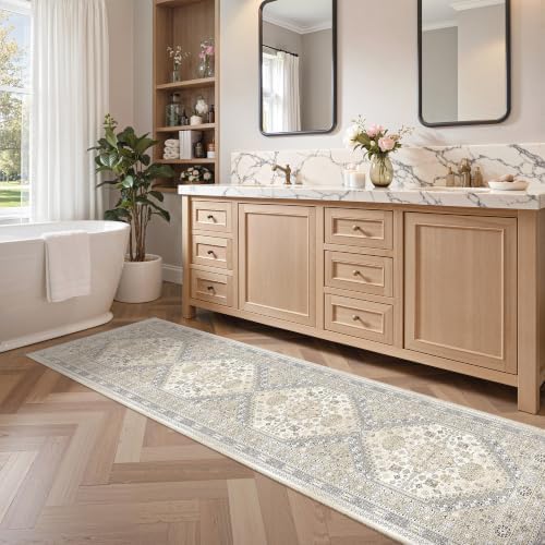 zesthome 2x8 Runner Rug Non Slip,Washable Hallway Runner Rug,Beige - Image 5