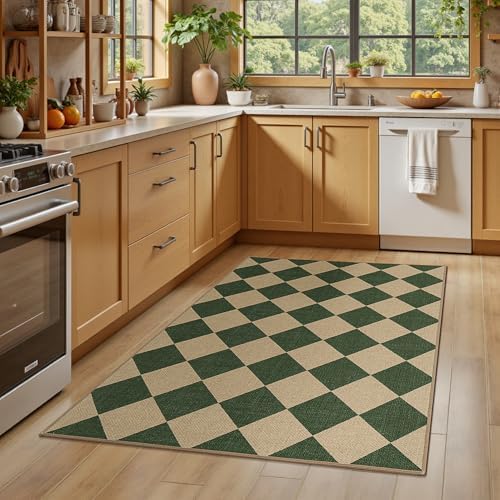 Lessymo Checkered 3x5 Outdoor Patio Rug, Washable Easy Jute for Entryway - Image 7