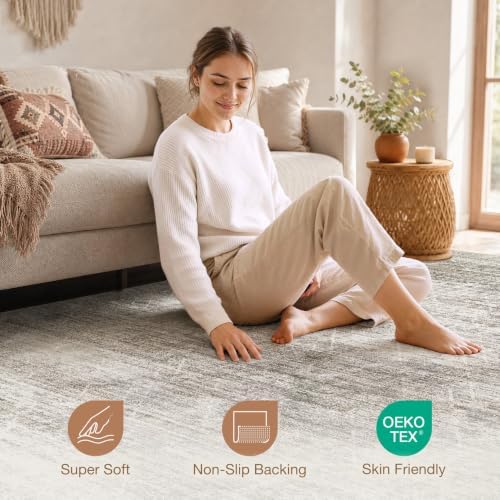 cotiled Boho 10x14 Area Rugs for Living Room: Large Moroccan Washable Rug - Image 3