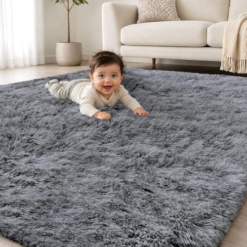 Smiry Area Rugs for Living Room Bedroom 8x10 ft, Fluffy Washable Carpet by Smiry
