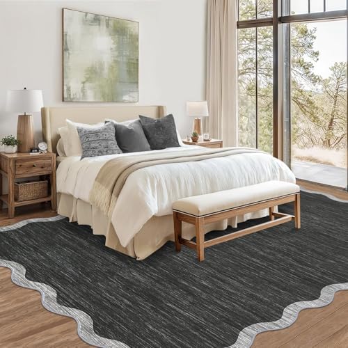 GarveeHome Scalloped Washable Area Rug 6x9 Rug for Living Room Non Slip - Image 3