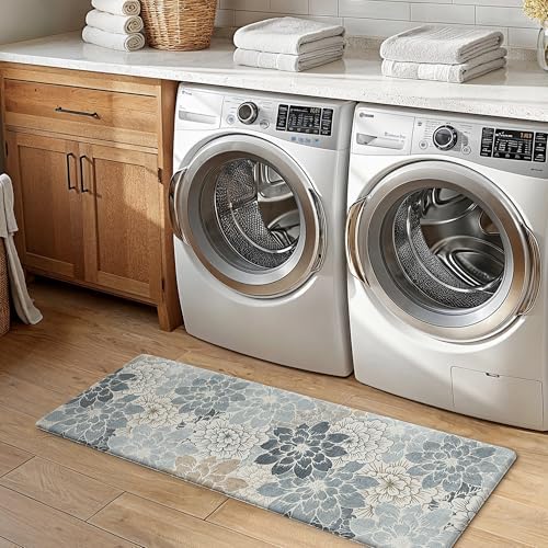 GENIMO Anti Fatigue Kitchen Mats for Floor 2PCS, Standing Rugs, Light Blue - Image 5