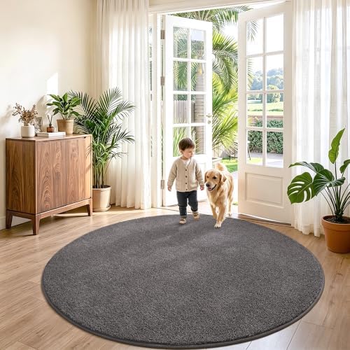 Keeko Round Area Rug 4ft for Living Room Bedroom,Soft Washable Circle Rug - Image 5