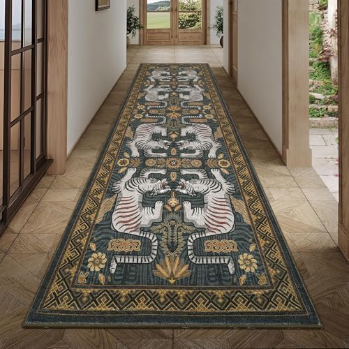 GarveeHome Tiger Print 2.5'x8' Washable Non Slip Runner Boho Hallways Rugs by GarveeHome