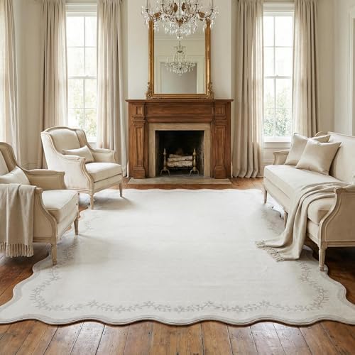 GarveeHome 6x9 Scalloped Area Rug Soft Washable Rug for Living Room Bedroom - Image 2