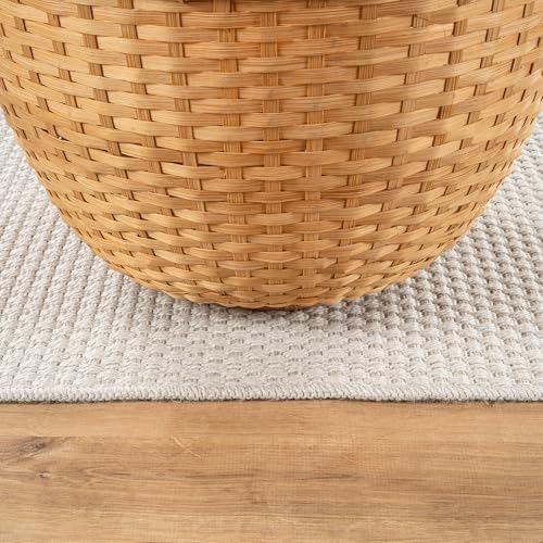 CAMILSON Indoor and Outdoor Runner Rug Off-White Solid Woven Design Easy-Cleaning Non Shedding Farmhouse Living Room Bedroom Garden Patio and Kitchen Washable Outside Carpet Alfombras (2x7) - Image 5