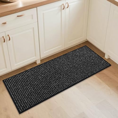 BEQHAUSE Kitchen Runner Rugs 20"x48", Kitchen Mats for Floor, Black by BEQHAUSE