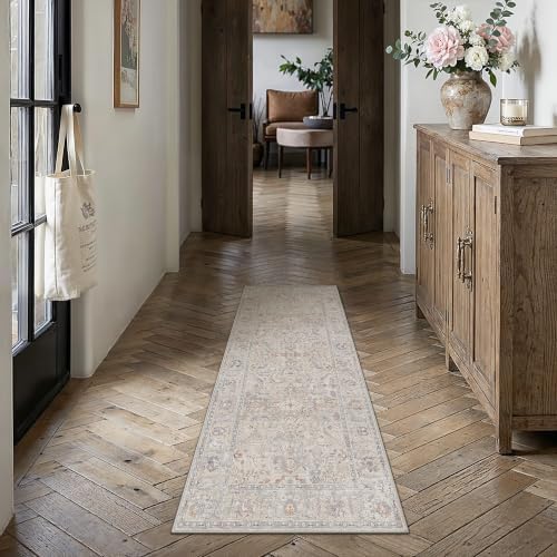 HUGEAR Hallway Runner Rugs 2x6 Washable Rug Blue Grey by HUGEAR