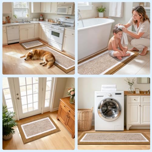 Pauwer Bathroom Rugs Sets 3 Piece, Non Slip Bath Mats for Bathroom, Mustard - Image 7