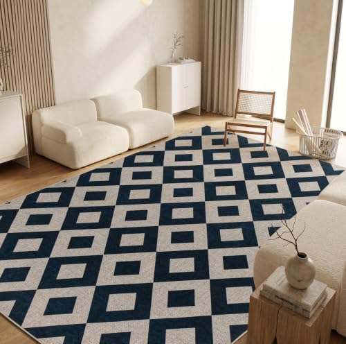 6×9 Easy Jute Rug Washable Rugs Low Pile Indoor Farmhouse Neutral Non Slip Rug Modern Carpet Door Mat for Backyard Bedroom Kitchen Porch Patio Black by Unknown