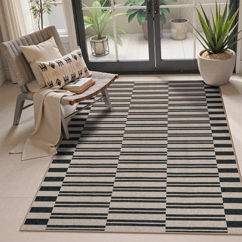 Lahome Striped Easy Jute Outdoor Patio Rug, 3x5 Washable Rugs for Porch by Lahome