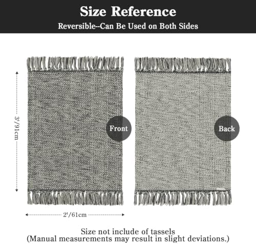 Collive Modern Farmhouse Bathroom Rug, 2' x 3' Small Entryway Rugs - Image 2