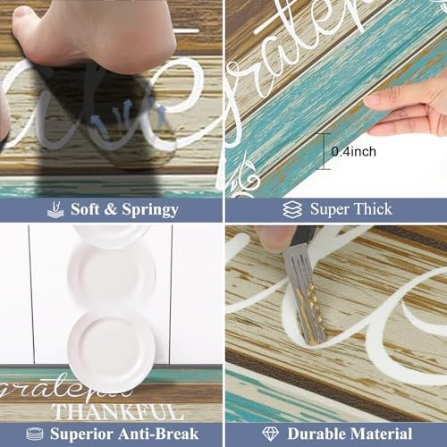 HEBE Anti Fatigue Kitchen Mat Set of 2, Cushioned Kitchen Mats for Floor - Image 3