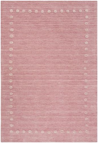SAFAVIEH Kids Collection Accent Rug - 4' x 6', Pink, Handmade Polka Dot Border Wool, Ideal for High Traffic Areas in Entryway, Living Room, Bedroom (SFK802U) by Unknown