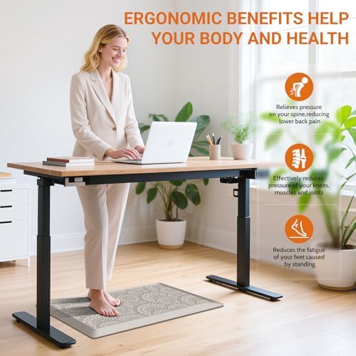 Mattitude 4/5 Inch Kitchen Mat, 17.3x28in Heavy Duty Ergonomic Comfort Foam Standing Desk Mat, Waterproof Non-Slip Standing Mats and Rugs for Kitchen, Office, Khaki - Image 7