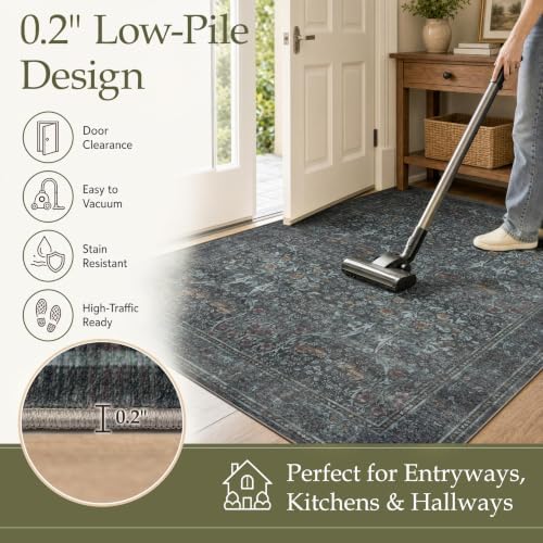 JOLLYVOGUE 6x9 Area Rugs for Living Room, Washable Rug, Dark Green - Image 6