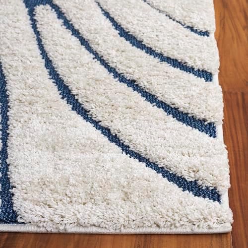SAFAVIEH Florida Shag Rug 8'x10', Soft Plush Modern Cream & Blue SG471-1165 - Image 6