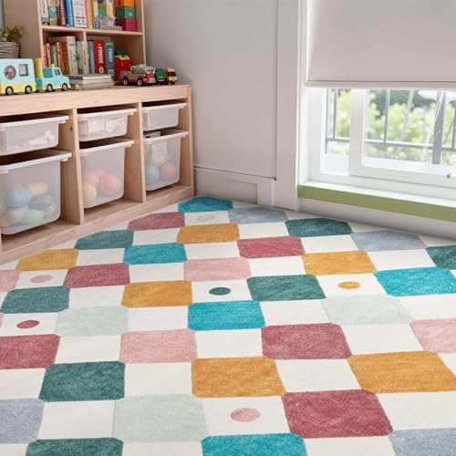 jinchan 8x10 Classroom Rug Washable Kids Playroom Play Mat Colorful Nursery - Image 3
