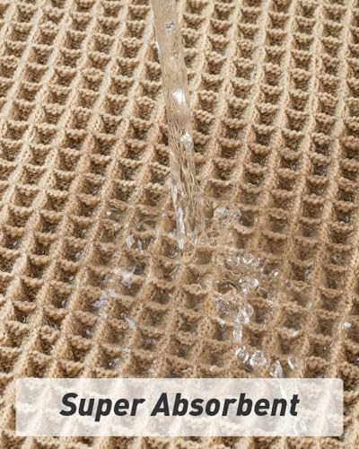 Upgraded Waffle Bath Mat Set of 2 Absorbent Non Slip Bathroom Mat 17" x 24" - Image 4