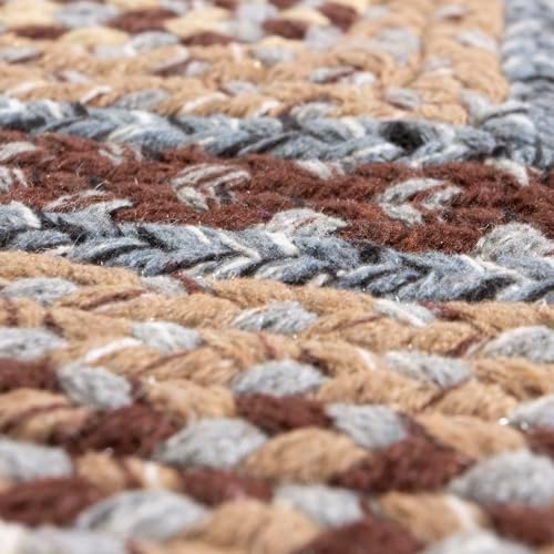 Super Area Rugs 20x30 Farmhouse Braided Rug - Natural Soft Cotton Carpet for Bathroom, Kitchen, Doorway - Primitive Country Woven Rug - Brown/Slate Gray/Ivory - Image 7