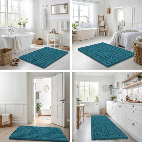 Smiry Bathroom Rugs 34X21, Extra Soft Rubber Backing Chenille Bath Mats - Image 7