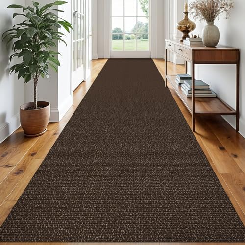 EARTHALL Washable Runner Rug, Non Slip Hall Runner, 3x18 Ft, Brown/Coffee by Unknown