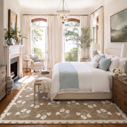 Tan 10x14 Area Rug for Living Room - Soft Washable Boho Bedroom Rug - Image 4