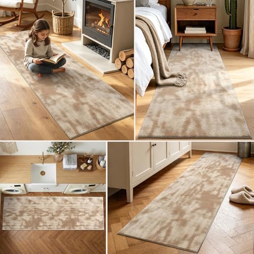 2x6 Tie-dye Beige Runner Rug Washable Non-Slip for Kitchen Hallway Bathroom - Image 3