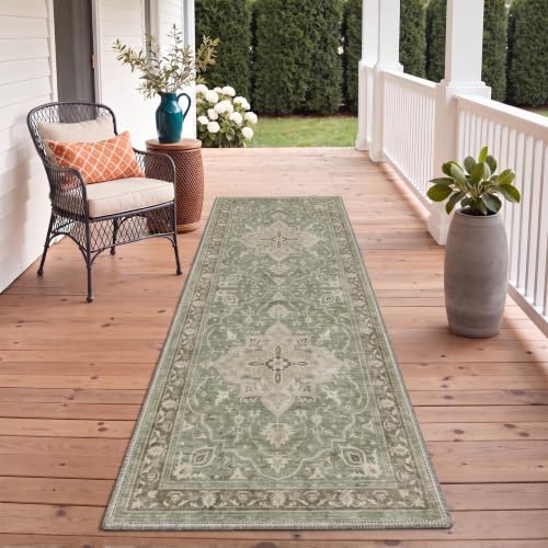 GENIMO 8x10 Outdoor Rug, Washable Quick Dry for Patio, Dusty Sage - Image 5
