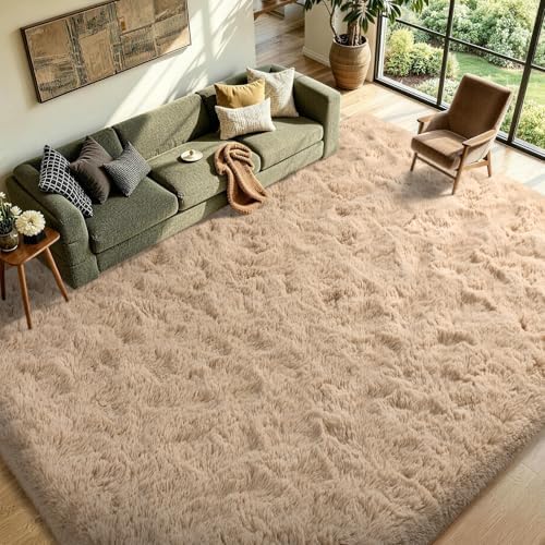 6x9 Large Rugs for Living Room Fluffy Carpet (Light Tan) - Image 2