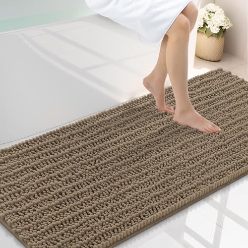 Smiry Bathroom Rugs 59X20, Extra Soft Rubber Backing Chenille Bath Mats by Smiry