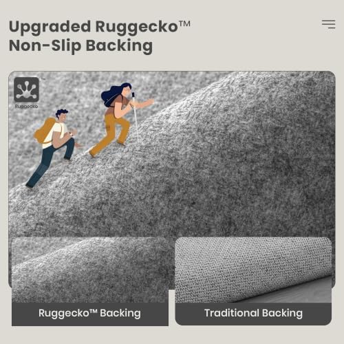 Valenrug 5x8 Area Rug, High-Low Pile Washable Rugs for Living Room, Grey - Image 6