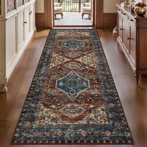 Tangsoo Oriental 3x6 Washable Runner Rugs for Hallway, Non Slip Runner Rug - Image 2