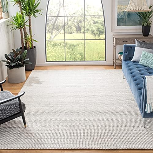 SAFAVIEH Marbella Collection X-Large Area Rug - 11' x 15', Light Brown & Ivory, Flat Weave Wool Design, Ideal for High Traffic Areas in Living Room, Bedroom (MRB392T) by Unknown