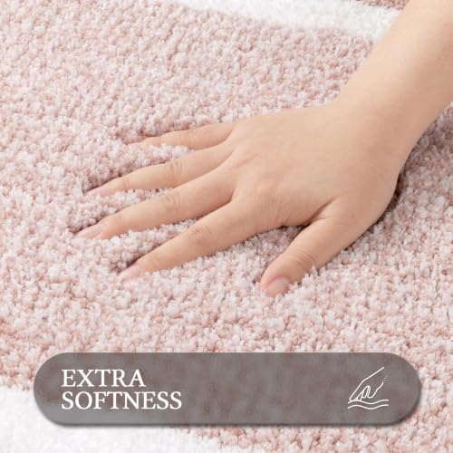 Pauwer Bathroom Rugs Sets 2 Piece, Non Slip Washable Bath Mat, Dusty Pink - Image 3