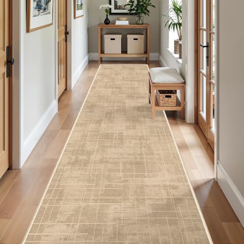 2x12 Runner Rug Non Slip,Washable Hallway Runner Rug,Brown - Image 3