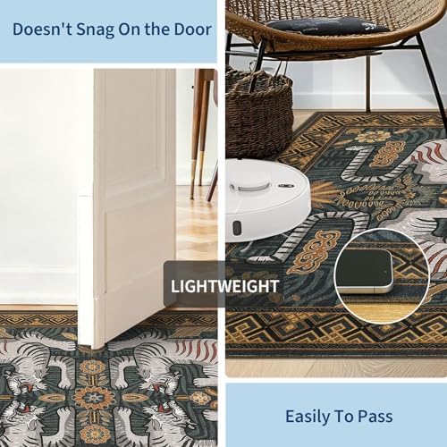 GarveeHome Tiger Print 2.5'x8' Washable Non Slip Runner Boho Hallways Rugs - Image 5