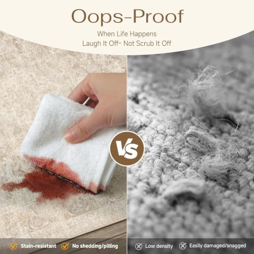 HUGEAR Beige 5x7 Area Rugs for Living Room Washable Rug Carpet - Image 6