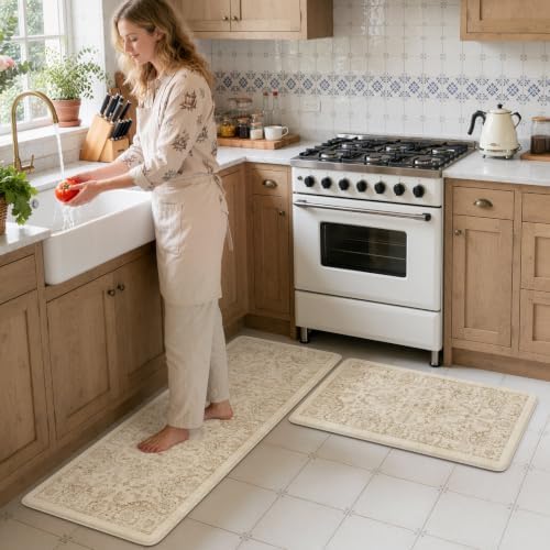 KIMODE Anti Fatigue Mats for Kitchen Floor Cushioned Kitchen Rugs Sets of 2 - Image 6