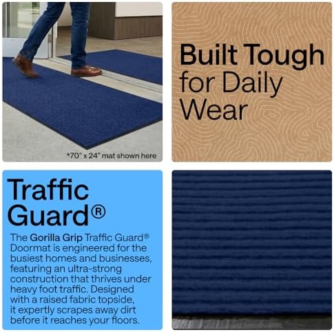 GORILLA GRIP Traffic Guard Indoor Outdoor Heavy Duty Door Mat, 29x17 Blue - Image 3