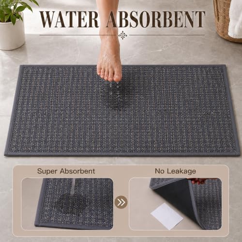 Ultra Thin Bath Mat, Thin Bathroom Rugs Fit Under Door, Non Slip Floor Mat - Image 3
