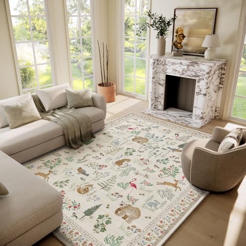 10x12 Area Rugs for Living Room: Washable Rug Stain Resistant Non Slip Low Pile Soft Faux Wool Lightweight Large Rugs for Bedroom Dining Room Under Table Rug Home Office Nursery Farmhouse Indoor - Image 6