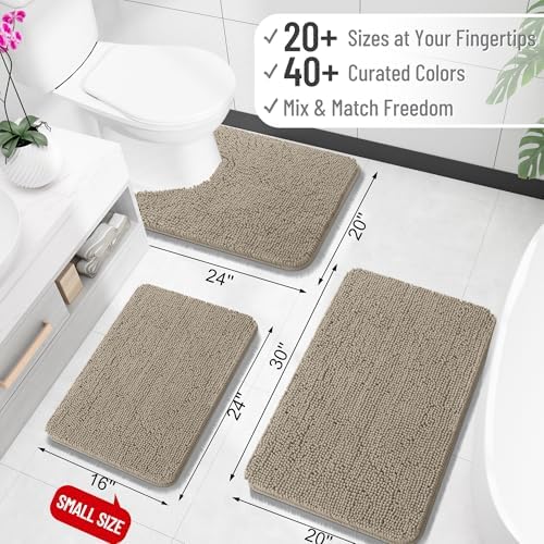OLANLY Bathroom Runner Rugs 45x27, Extra Soft Absorbent Chenille Bath Rugs - Image 2