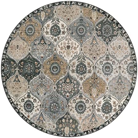 Lahome Moroccan Washable Round Area Rug, Soft Vintage Circle Round Rugs 6ft - Image 3