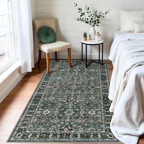 Green 3x6 Washable Runner Rug: 6ft Runners for Hallways Non Slip Ultra Soft - Image 5