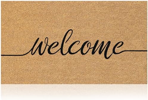 Coir Welcome Mat, Non-Slip, Welcome Classic 8, 17x29 in by AmaruDoorMats