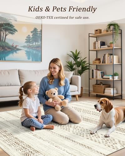 Miukiki 6x9 Area Rug Washable Non Slip Rug for Living Room Brown - Image 6