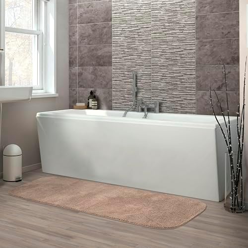 Garland Rug Traditional 22 in. x 60 in. Plush Nylon Washable Bath Rug Runner Taupe - Image 2